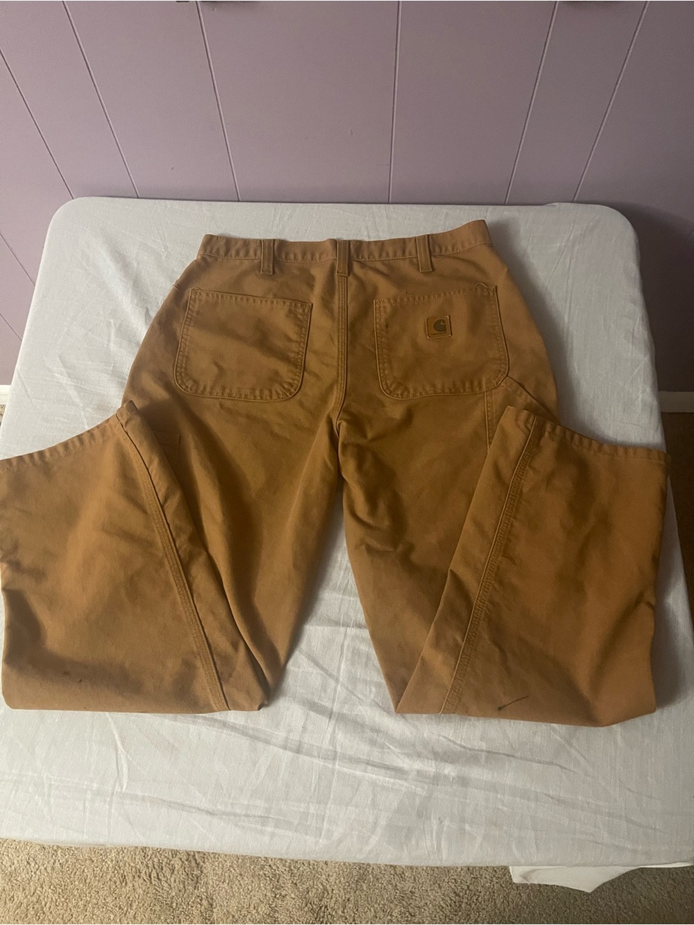 Carhartt Men's Tan Work Chinos - Durable Utility Trousers